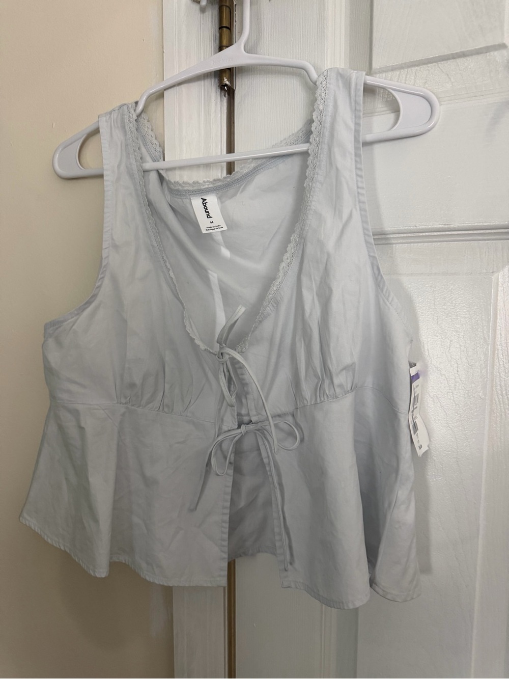 Abound Light Gray Lace-Trim Cami Top
